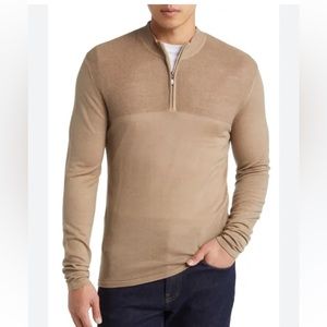 Robert Barakett Newbury Half Zip Wool Sweater